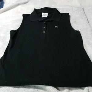 Lacoste size 44 black sleeveless polo